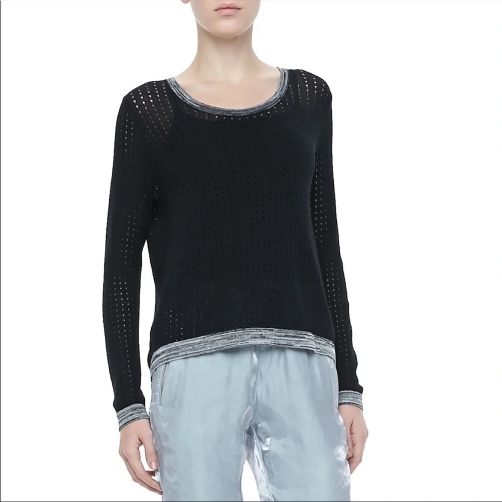 RAG & Bone Ariana Perforated Split-Back Sweater size S